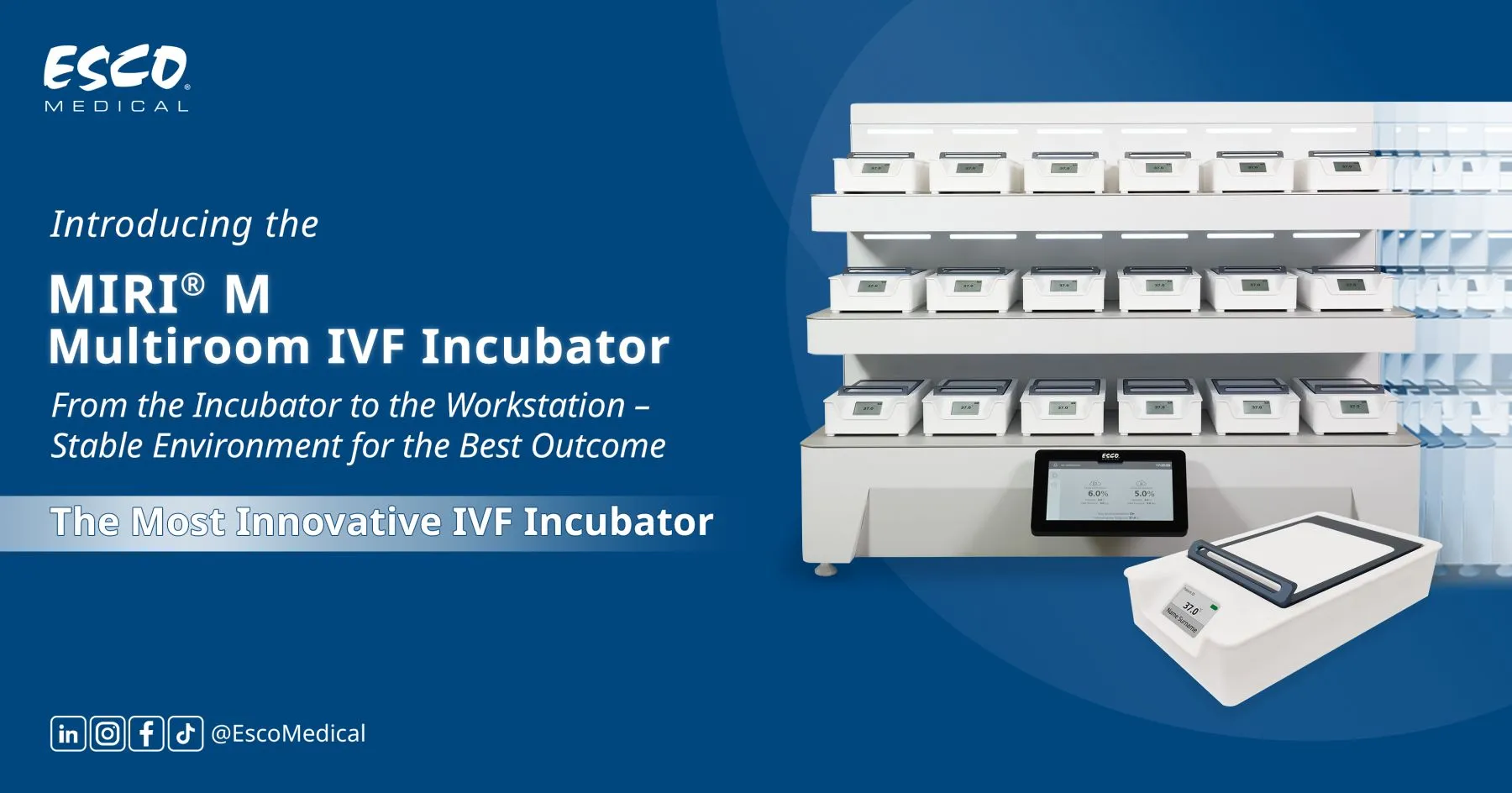 Introducing the MIRI® M Multiroom IVF Incubator: One Patient, One Chamber. Recreating life’s earliest home. Introducing the MIRI® M Multiroom IVF Incubator: One Patient, One Chamber. Recreating life’s earliest home.