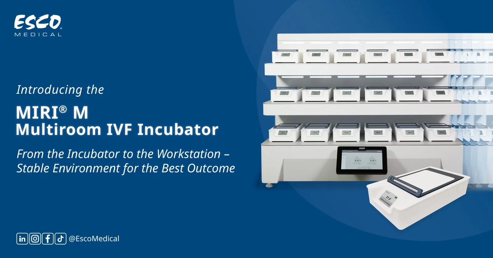 Introducing the MIRI® M Multiroom IVF Incubator: From the Incubator to the Workstation – Stable Environment for the Best Outcome Introducing the MIRI® M Multiroom IVF Incubator: From the Incubator to the Workstation – Stable Environment for the Best Outcome